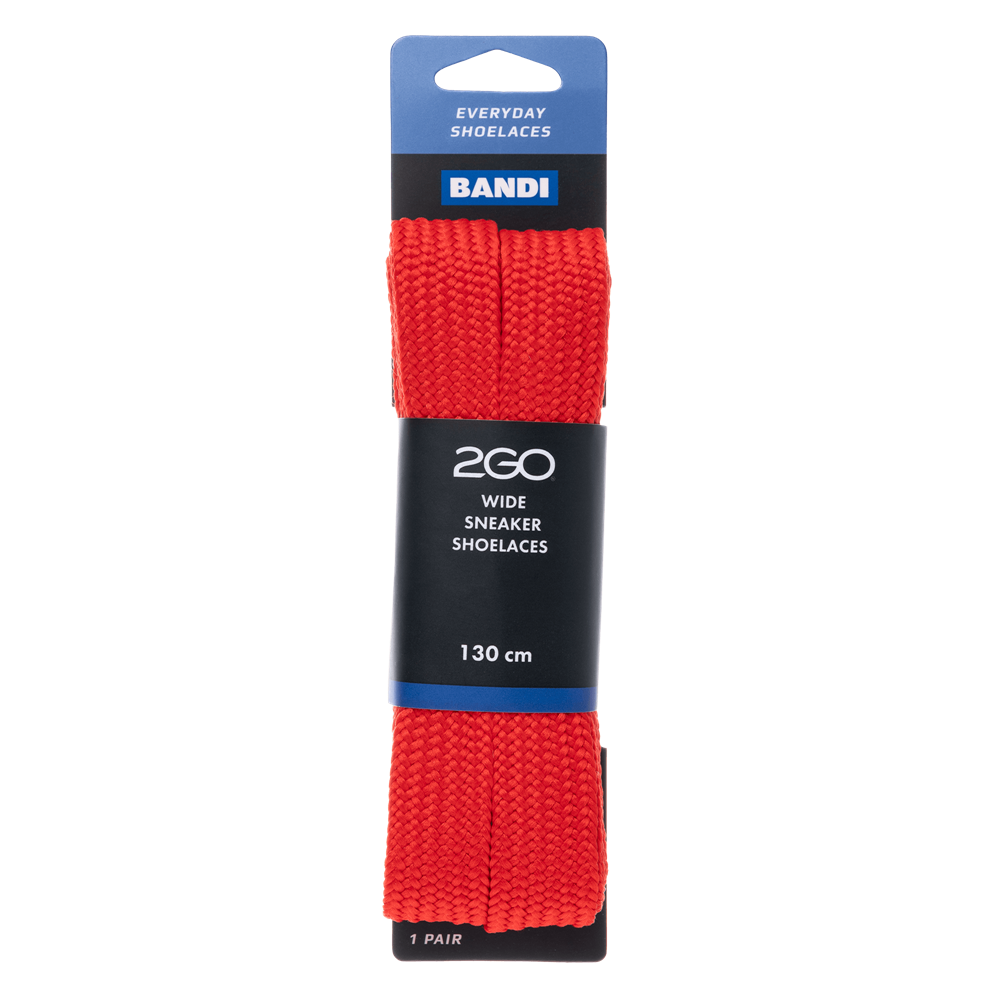 2GO Wide Sneakerlace 342 Red 130 cm