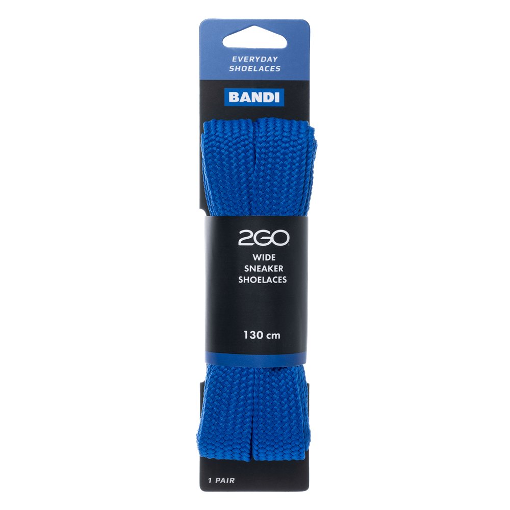 2GO Wide Sneakerlace 343 Blue 130 cm