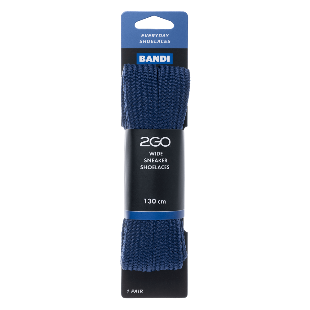 2GO Wide Sneakerlace 344 Dark Blue 130 cm