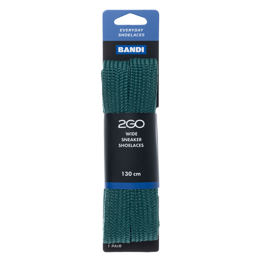 2GO Wide Sneakerlace 346 Green 130 cm