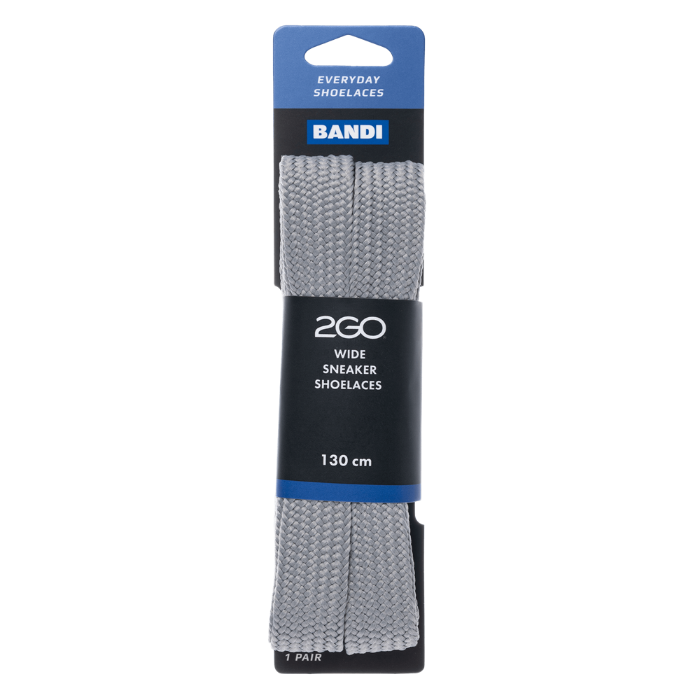 2GO Wide Sneakerlace 348 Grey 130 cm