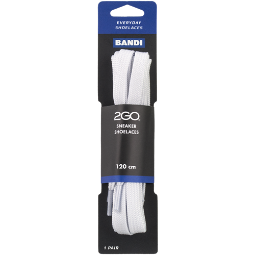 2GO Sneaker Shoelaces 240 White 120 cm